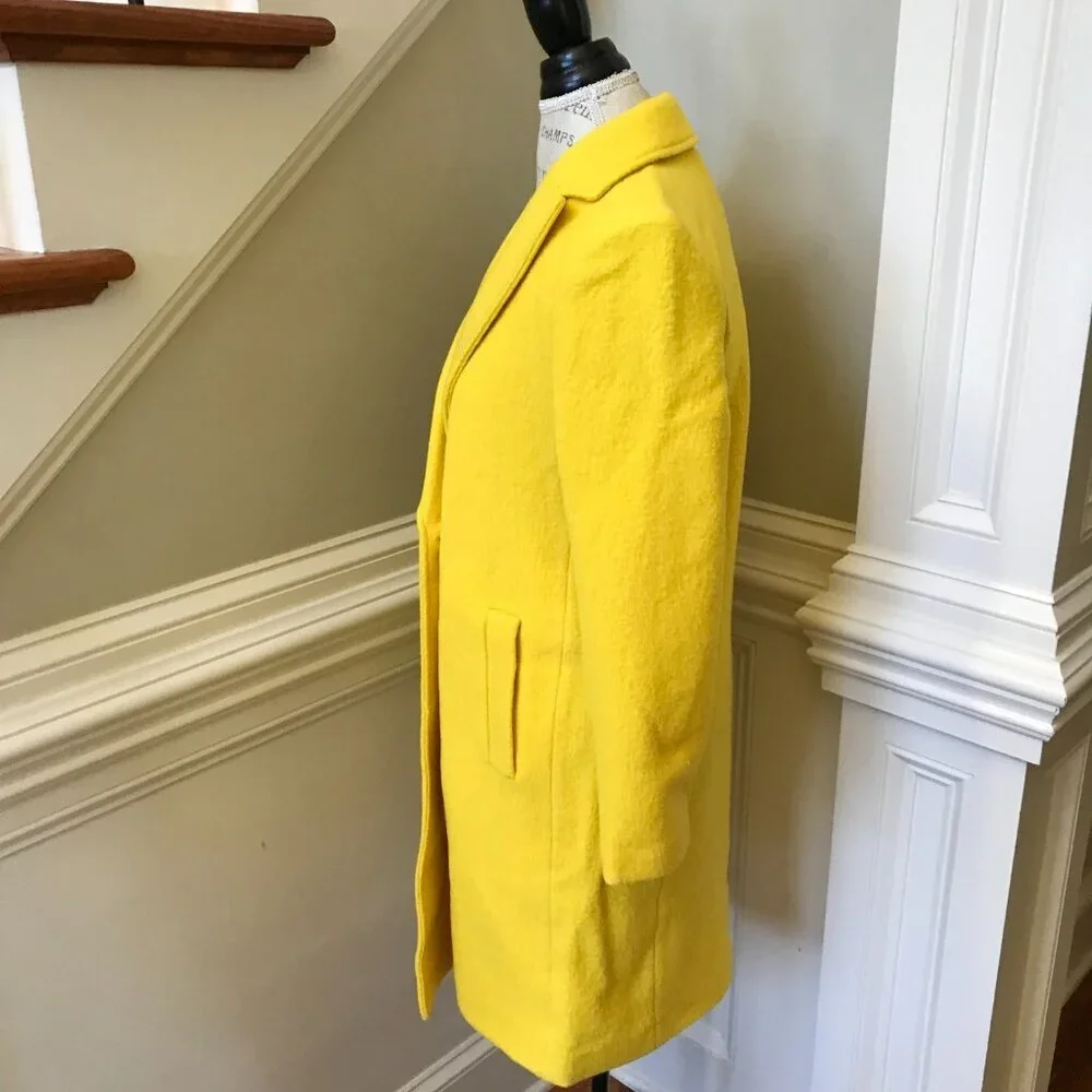 NWT JCrew Daphne Topcoat Coat Womens 0 Yellow Boiled Wool BT996 Jacket NEW